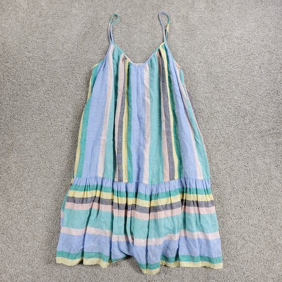 Rails Womens Ari Dress Small Blue Jamaica Stripe Spaghetti Strap V Neck Sundress - Picture 14 of 16